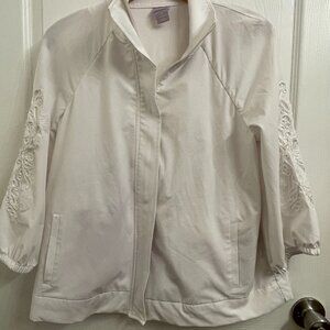 Chico's Zenergy 3/4 Lace Design Sleeve Zip Up Jacket Chico's size 0 (4/6)